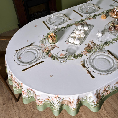 Скатерть овальная " SENSE" , 180х300см , зеленый, 100%хлопок , твил LEFARD 850-753-42-8