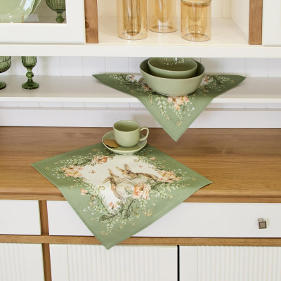 Набор салфеток из 2-х шт "SENSE" 40х40см, зеленый, 100% хлопок, твил, LEFARD 850-753-8-6