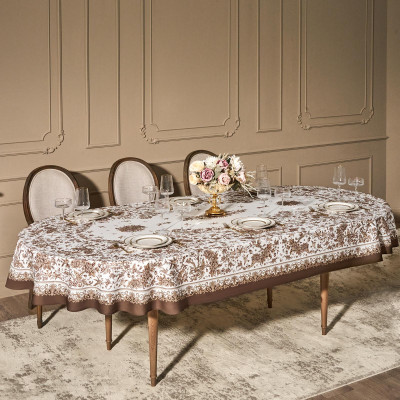 Скатерть овальная "RICH GARDEN", 180х300см, 100% хлопок ,твил LEFARD 850-754-18-4