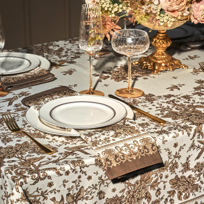 Скатерть " ROYAL GARDEN" 140х180см ,белый ,100% хлопок ,твил с пропиткой LEFARD 850-754-2-10