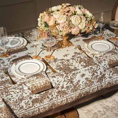 Скатерть " ROYAL GARDEN" 140х180см ,белый ,100% хлопок ,твил с пропиткой LEFARD 850-754-2-11