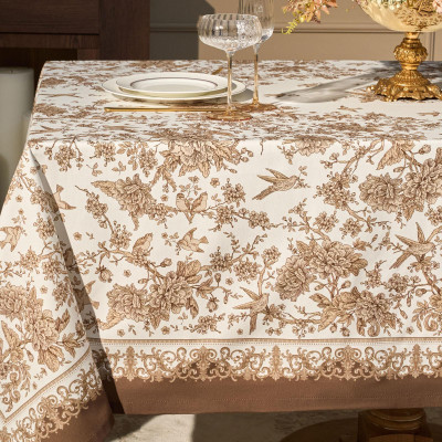 Скатерть "ROYAL GARDEN" 160х220см ,белый, 100% хлопок,твил пропитка LEFARD 850-754-21-10