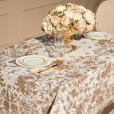 Скатерть "ROYAL GARDEN" 160х220см ,белый, 100% хлопок,твил пропитка LEFARD 850-754-21-12