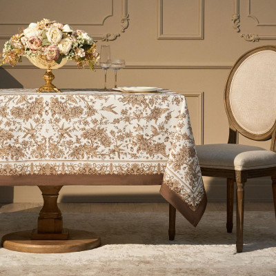 Скатерть "ROYAL GARDEN" 160х220см ,белый, 100% хлопок,твил пропитка LEFARD 850-754-21-4