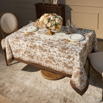 Скатерть "ROYAL GARDEN" 160х220см ,белый, 100% хлопок,твил пропитка LEFARD 850-754-21-6