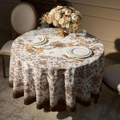 Скатерть круглая " ROYAL GARDEN" 190 см,белый ,100% хлопок ,твил с пропиткой LEFARD 850-754-23-4