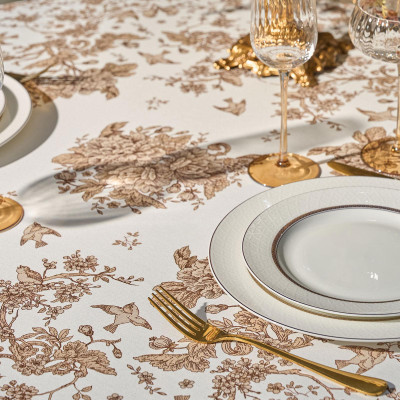 Скатерть круглая " ROYAL GARDEN" 150 см,белый ,100% хлопок ,твил с пропиткой LEFARD 850-754-24-10