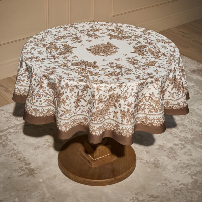 Скатерть круглая " ROYAL GARDEN" 150 см,белый ,100% хлопок ,твил с пропиткой LEFARD 850-754-24-12