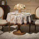 Скатерть круглая " ROYAL GARDEN" 150 см,белый ,100% хлопок ,твил с пропиткой LEFARD 850-754-24