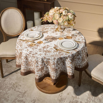 Скатерть круглая " ROYAL GARDEN" 150 см,белый ,100% хлопок ,твил с пропиткой LEFARD 850-754-24-4