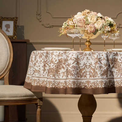 Скатерть круглая " ROYAL GARDEN" 150 см,белый ,100% хлопок ,твил с пропиткой LEFARD 850-754-24-5