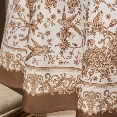 Скатерть круглая " ROYAL GARDEN" 150 см,белый ,100% хлопок ,твил с пропиткой LEFARD 850-754-24-6