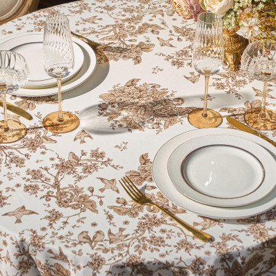 Скатерть круглая " ROYAL GARDEN" 150 см,белый ,100% хлопок ,твил с пропиткой LEFARD 850-754-24-8