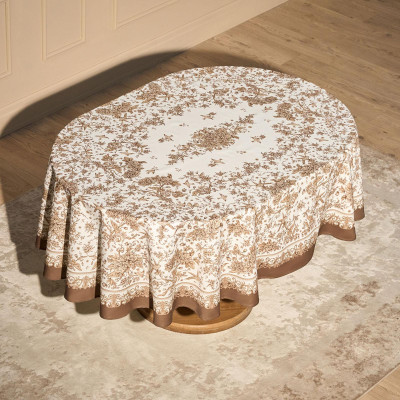 Скатерть овальная "ROYAL GARDEN" 160х220 см ,белый, 100% хлопок, твил, с пропиткой LEFARD 850-754-26-10