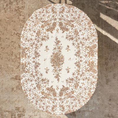 Скатерть овальная "ROYAL GARDEN" 160х220 см ,белый, 100% хлопок, твил, с пропиткой LEFARD 850-754-26-11