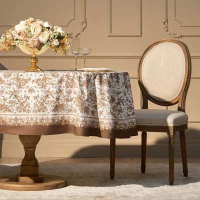 Скатерть овальная "ROYAL GARDEN" 160х220 см ,белый, 100% хлопок, твил, с пропиткой LEFARD 850-754-26-4