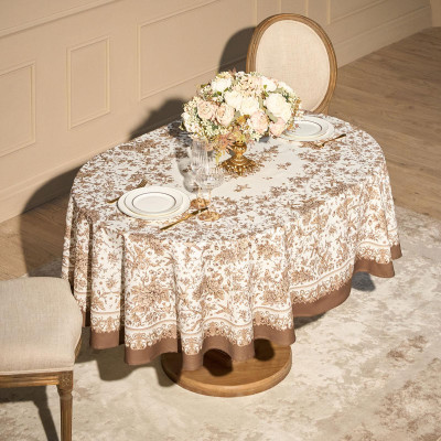 Скатерть овальная "ROYAL GARDEN" 160х220 см ,белый, 100% хлопок, твил, с пропиткой LEFARD 850-754-26-5