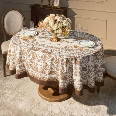 Скатерть овальная "ROYAL GARDEN" 160х220 см ,белый, 100% хлопок, твил, с пропиткой LEFARD 850-754-26-6