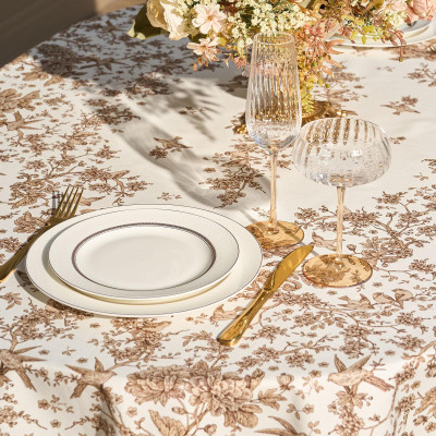 Скатерть овальная "ROYAL GARDEN" 160х220 см ,белый, 100% хлопок, твил, с пропиткой LEFARD 850-754-26-8