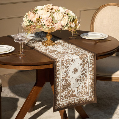 Дорожка " ROYAL GARDEN" 40х146см ,белый ,100% хлопок ,твил с пропиткой LEFARD 850-754-3-9