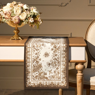 Дорожка " ROYAL GARDEN" 40х146см ,белый ,100% хлопок ,твил с пропиткой LEFARD 850-754-3-13