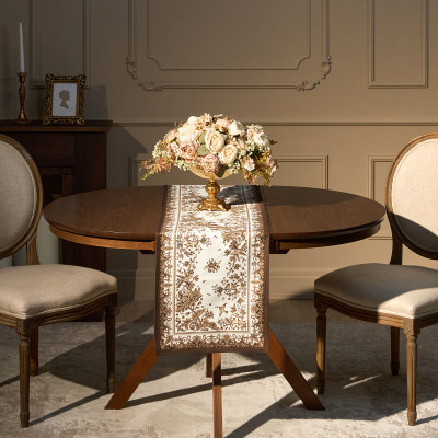 Дорожка " ROYAL GARDEN" 40х146см ,белый ,100% хлопок ,твил с пропиткой LEFARD 850-754-3-4