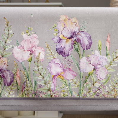 Скатерть "ИРИСЫ" 140х180см ,серый, 100% хлопок,твил пропитка LEFARD 850-755-2-8