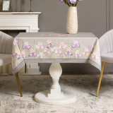 Скатерть ирисы 110х140см ,серый, 100% хлопок,твил пропитка LEFARD 850-755-20