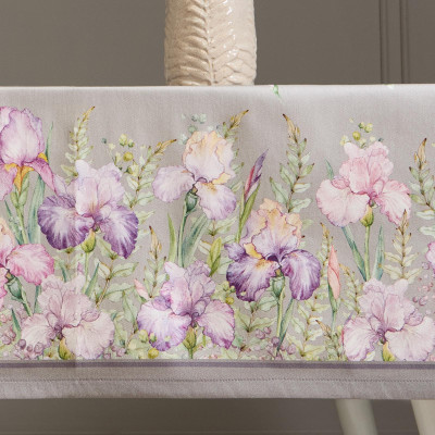 Скатерть "ИРИСЫ" 160х220см ,серый, 100% хлопок,твил пропитка LEFARD 850-755-21-6