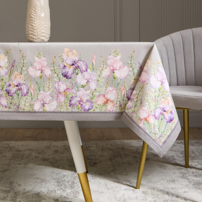 Скатерть "ИРИСЫ" 160х220см ,серый, 100% хлопок,твил пропитка LEFARD 850-755-21-7