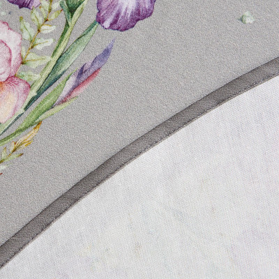 Скатерть круглая " ИРИСЫ" 150см , серый ,100% хлопок ,твил, с пропиткой LEFARD 850-755-23-1