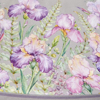 Скатерть круглая "ИРИСЫ" 190см ,серый, 100% хлопок, твил, с пропиткой LEFARD 850-755-24-8