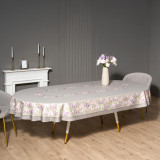 Скатерть овальная "ИРИСЫ" ,180х300см ,серый,100%хлопок ,твил LEFARD 850-755-41