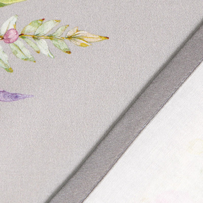 Скатерть овальная "ИРИСЫ" ,180х300см ,серый,100%хлопок ,твил LEFARD 850-755-41-2