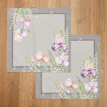 Набор салфеток из 2-х шт " ИРИСЫ" , 40х40см, 100% хлопок, серый, твил, LEFARD 850-755-8