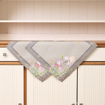 Набор салфеток из 2-х шт " ИРИСЫ" , 40х40см, 100% хлопок, серый, твил, LEFARD 850-755-8-4