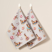 Набор полотенец из 2шт " ЛОШАДЬ В ПОНЧИКАХ" ,серый,40х60см твил,100% хлопок LEFARD 850-756-6