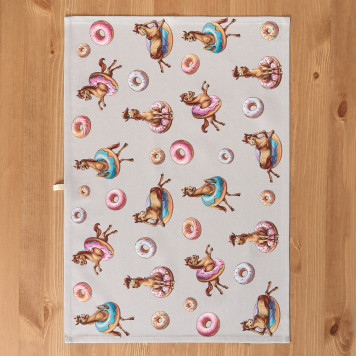 Набор полотенец из 2шт " ЛОШАДЬ В ПОНЧИКАХ" ,серый,40х60см твил,100% хлопок LEFARD 850-756-6-4