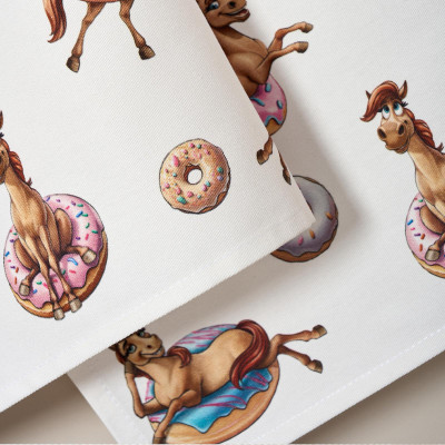 Набор полотенец из 2шт " ЛОШАДЬ В ПОНЧИКАХ" ,белый,40х60см твил,100% хлопок LEFARD 850-756-61-6