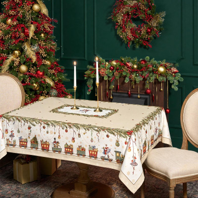 Скатерть " ЩЕЛКУНЧИК" 140х180см бежевый, 100%хлопок , твил LEFARD 850-757-2-10