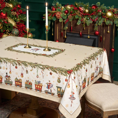 Скатерть " ЩЕЛКУНЧИК" 140х180см бежевый, 100%хлопок , твил LEFARD 850-757-2-11