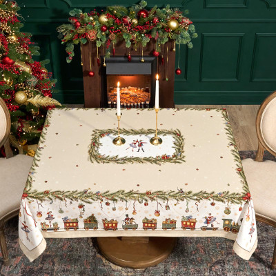 Скатерть " ЩЕЛКУНЧИК" 140х180см бежевый, 100%хлопок , твил LEFARD 850-757-2-12