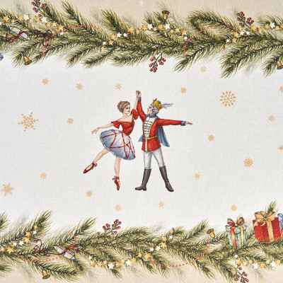 Скатерть " ЩЕЛКУНЧИК" 140х180см бежевый, 100%хлопок , твил LEFARD 850-757-2-14