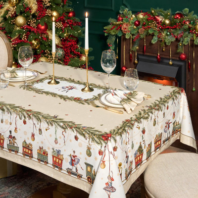 Скатерть " ЩЕЛКУНЧИК" 140х180см бежевый, 100%хлопок , твил LEFARD 850-757-2-16