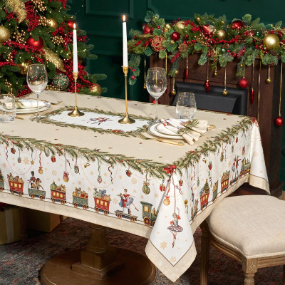 Скатерть " ЩЕЛКУНЧИК" 140х180см бежевый, 100%хлопок , твил LEFARD 850-757-2-4