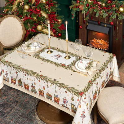 Скатерть " ЩЕЛКУНЧИК" 140х180см бежевый, 100%хлопок , твил LEFARD 850-757-2-5