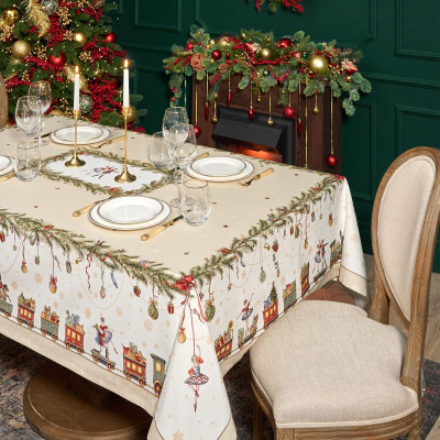 Скатерть " ЩЕЛКУНЧИК" 160х220см бежевый,100% хлопок,твил LEFARD 850-757-21-9