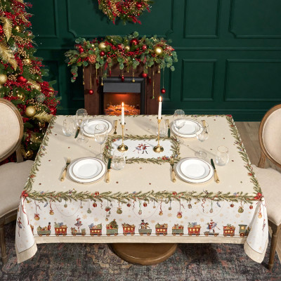 Скатерть " ЩЕЛКУНЧИК" 160х220см бежевый,100% хлопок,твил LEFARD 850-757-21-13