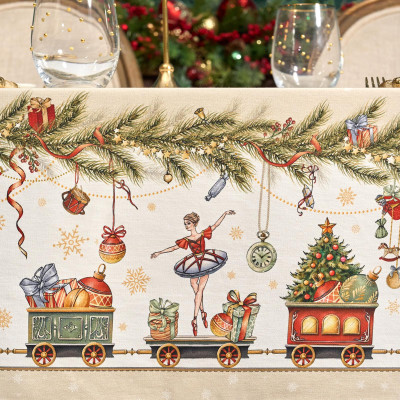 Скатерть " ЩЕЛКУНЧИК" 140х300см бежевый ,100%хлопок ,твил LEFARD 850-757-22-9