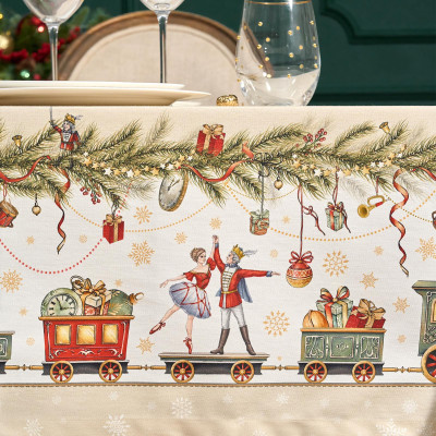 Скатерть " ЩЕЛКУНЧИК" 140х300см бежевый ,100%хлопок ,твил LEFARD 850-757-22-10